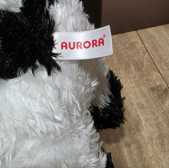 Aurora World Tubbie Wubbie Plush Adorable Black and White Cow Plush Toy - Picture 5 of 6